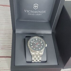 Victorinox Air Boss Mechanical Silver and Black Men's Watch